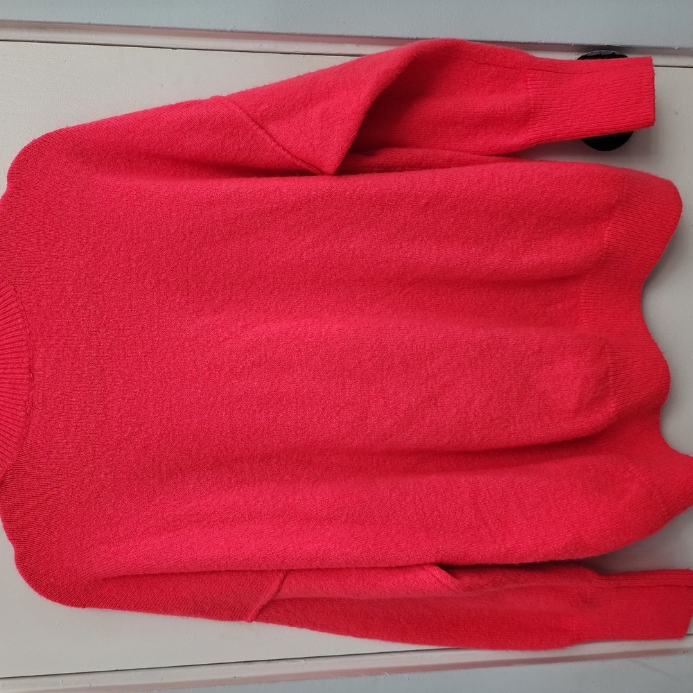 Vince Camuto Neon Hot Pink Crewneck Sweater Soft Knit Large - Picture 7 of 10